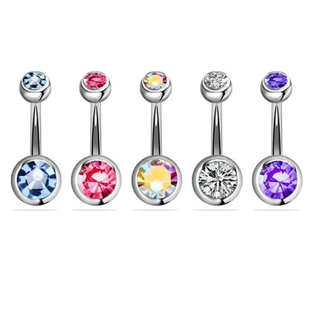 20pcs Stainless Steel Colorful Crystal Belly Button Navel Ring Body Piercing Bar 20pcs Stainless Steel Colorful Crystal Belly Button Navel Ring Body Piercing Bar